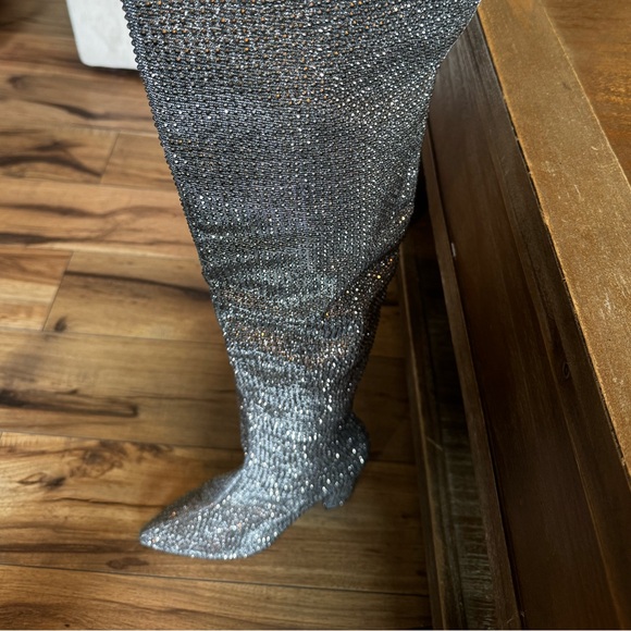 Carvela thigh-high rhinestone embellished boots - Picture 2 of 6